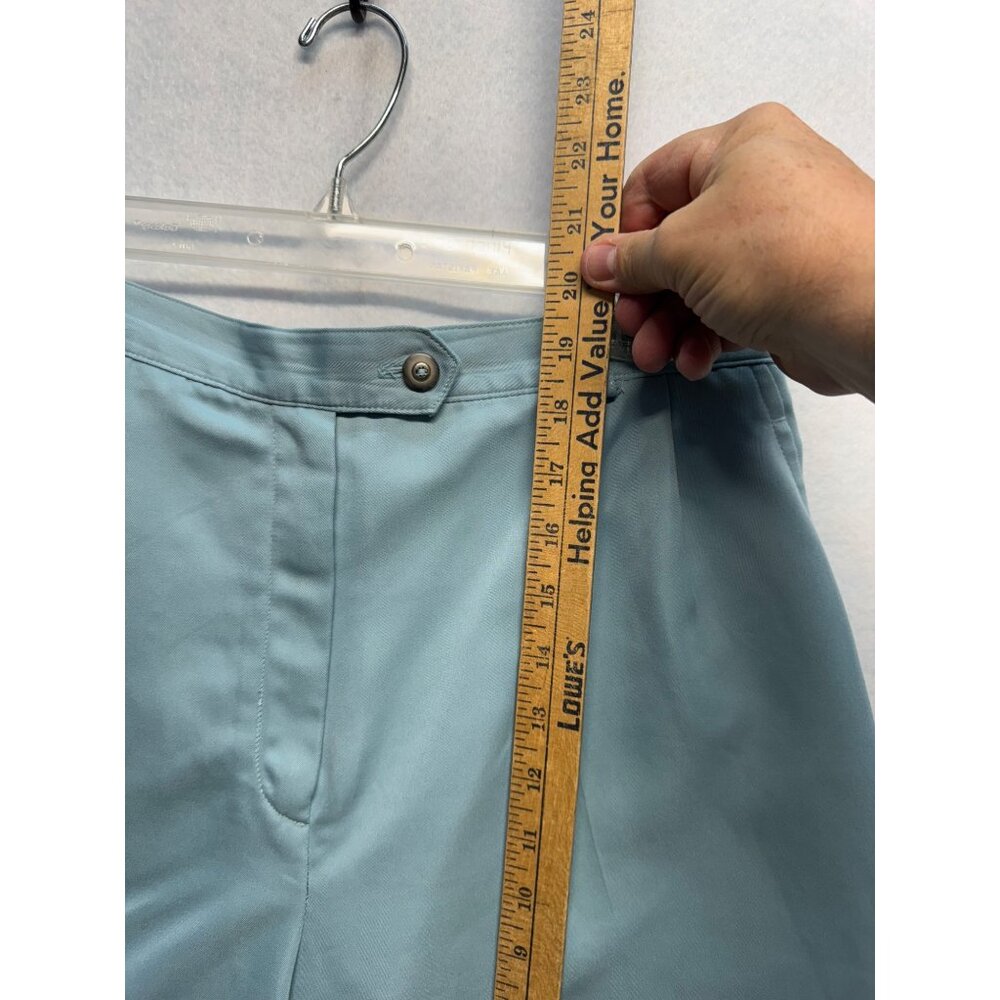 Vintage Light Blue High-Waisted Pleated Womens Shorts Size 12 - Picture 6 of 9